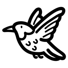 hummingbird line icon style
