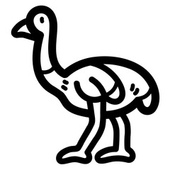 ostrich line icon style