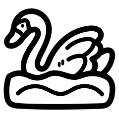 Naklejka premium swans line icon style