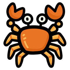 crab filled outline icon style