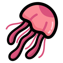 jellyfish filled outline icon style