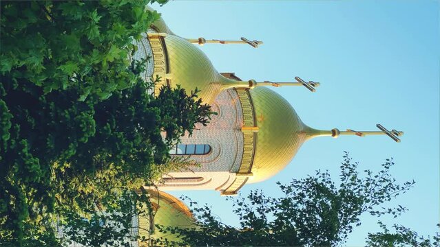 Russia, May 2023 Volgograd, view of the Church of All Saints on Mamayev Kurgan, 4K video