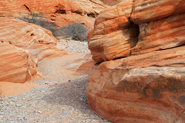 Walking slot canyon - Valley of Fire State Park, Nevada