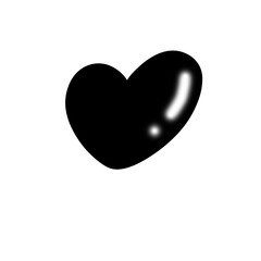 A black heart, PNG.