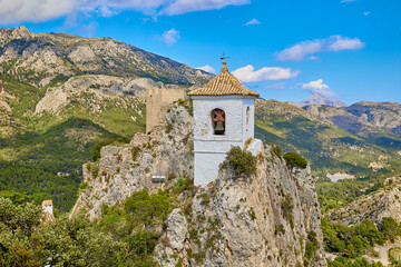 Fototapeta na wymiar The famous Bell Tower at Guadalest Castle
