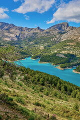 Obraz na płótnie Canvas Landscape of the Guadalest reservoir.