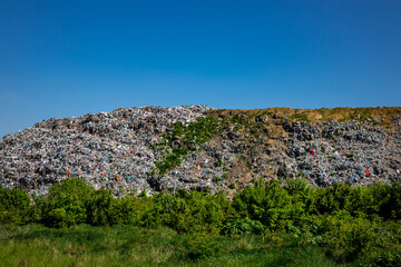 Garbage dump outside the city in the open air