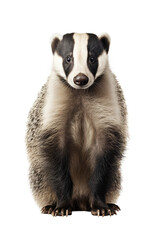 close up of a badger isolated on a transparent background