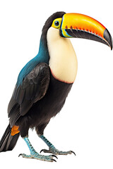 close up of a toucan isolated on a transparent background - obrazy, fototapety, plakaty
