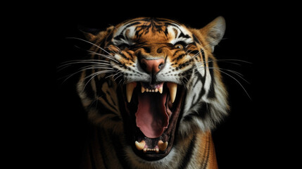 Fototapeta na wymiar tiger roar created with Generative AI technology