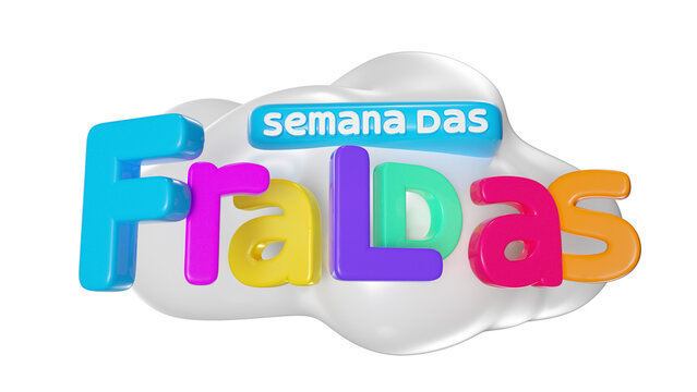 Selo 3d isolado semana das fraldas