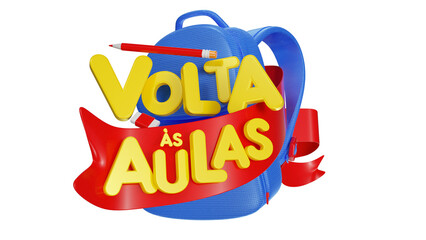 Selo 3d isolado volta às aulas