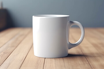 Elegant White Ceramic Mug Mockup on Minimalist Background