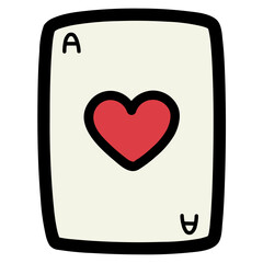 ace of heart filled outline icon style