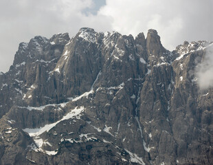 Stunning panoramic view of mountain range in the Alps, Lienzer Dolomites in Tyrol, Austria