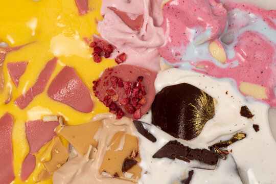 Background image of melted ice cream, natural ingredients