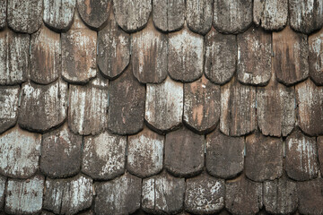 Old Wood Shingle Roof Texture Background