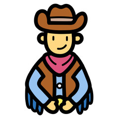 cowboy filled outline icon style