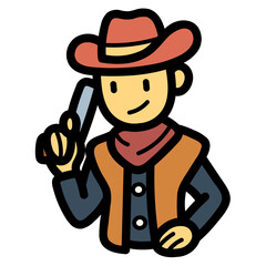 cowboy filled outline icon style