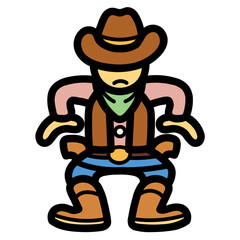 cowboy filled outline icon style