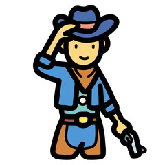 cowboy filled outline icon style