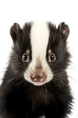 Fototapeta premium close up of a skunk isolated on a transparent background