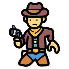 cowboy filled outline icon style