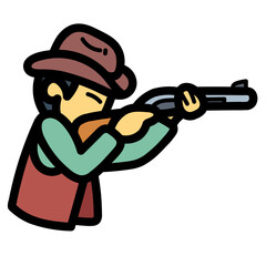 cowboy filled outline icon style