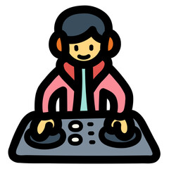 dj filled outline icon style