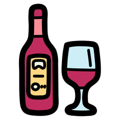 wine filled outline icon style