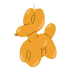 Obraz premium Isolated cute cartoon colorful wax in shape of ballon dog. Modern decoration for home interior, spa, relax. Flat vector illustration on white background