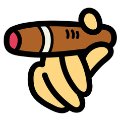 cigar filled outline icon style