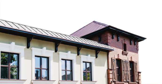 A fragment of an urban restored old building