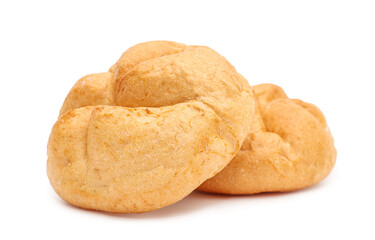 Kaiser rolls on white background