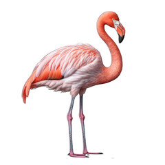 Flamingo isolated on white created with Generative AI