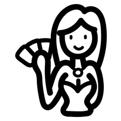 gambler line icon style