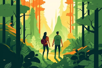 Person hiking in the nature