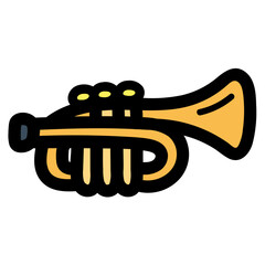trumpet filled outline icon style