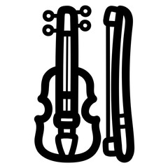 violin line icon style