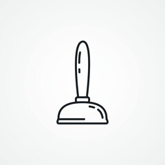 Plumbing plunger line icon. plunger linear icon.
