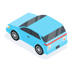 Public Transport Isometric Icons 
