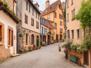 Fototapeta na wymiar Captivating European Charm: Exploring Historic Streets and Picturesque Architecture of a Timeless Town