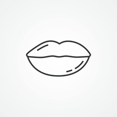 Lips line icon. female lips outline icon.