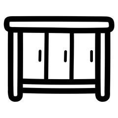 cabinet line icon style