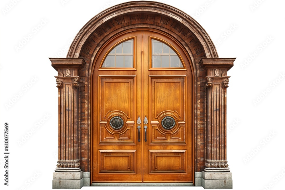 Poster front door isolated on white background. generated by ai.