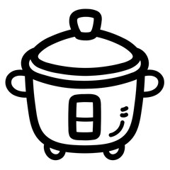 cooker line icon style