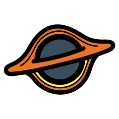 black hole filled outline icon style