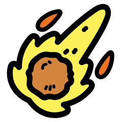 meteorite filled outline icon style
