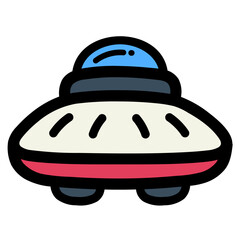 Fototapeta premium ufo filled outline icon style