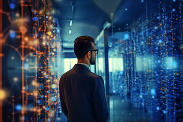 IT specialist configuring and managing virtual private networks (VPNs), IT specialists, bokeh Generative AI